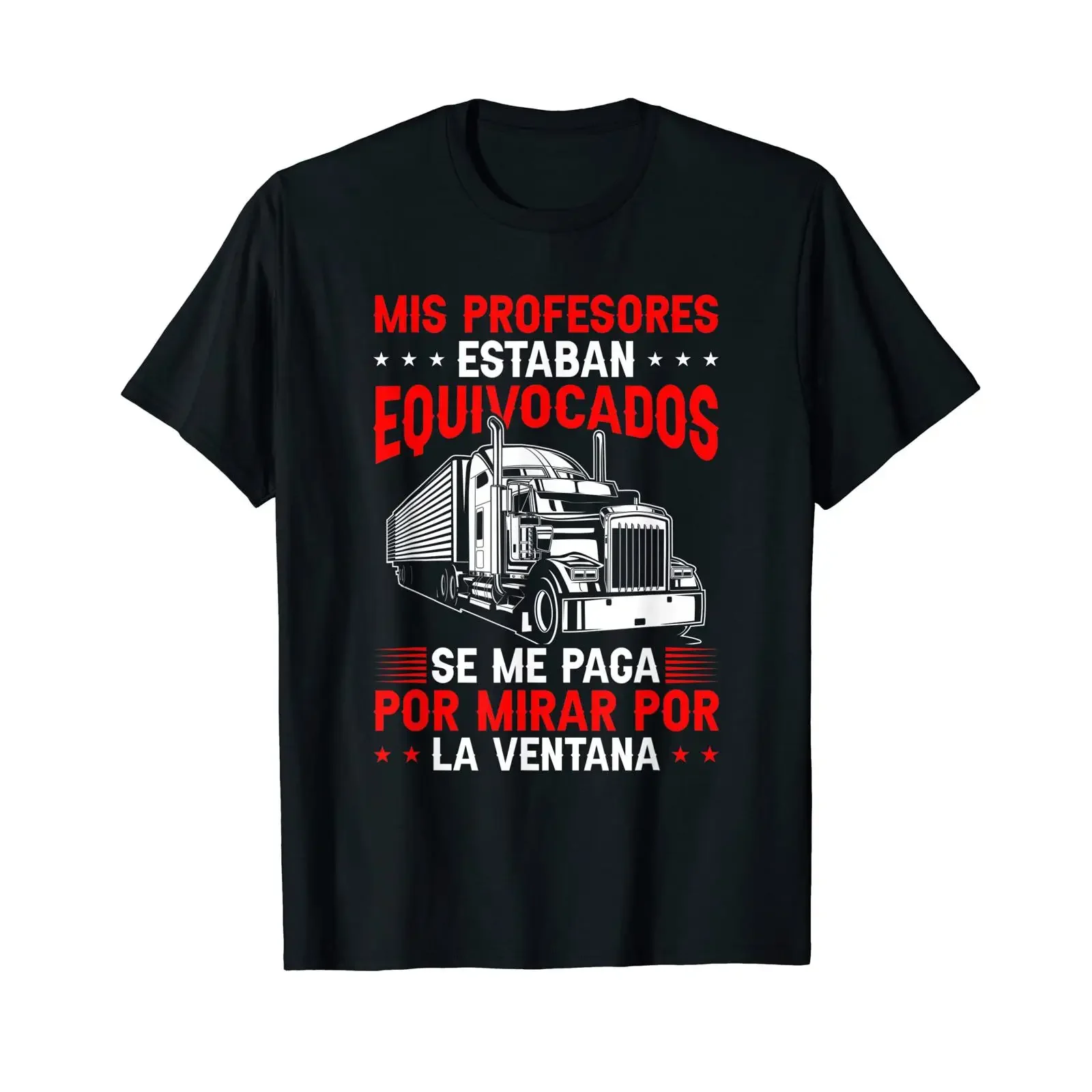 Truck I'm Paid To Look Out The Window Trucker T Shirt Black S vintage Washed Versatile Stylish Casual Stretched Soft