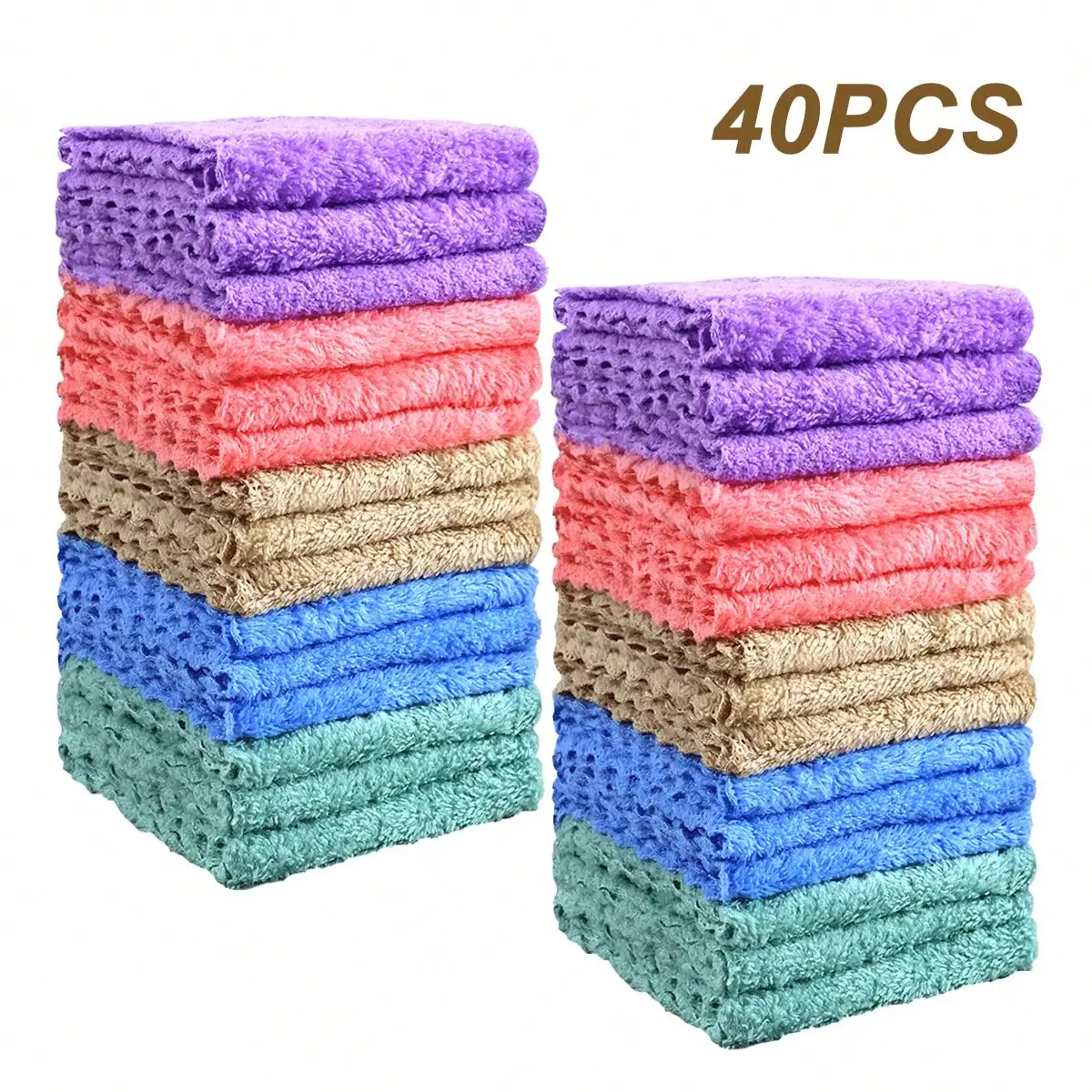 20/40/60/100Pcs Soft & Absorbent Solid Color Washcloths - Gentle On Light Beige Quick-Drying Compact Square Towels For Home Bathroom Bathroom Essentials 9.05*9.05in