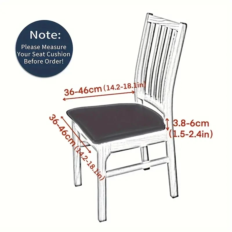 4PCS/6PCS solid color seat cushion cover, all-season universal elastic chair cover, dining chair cover