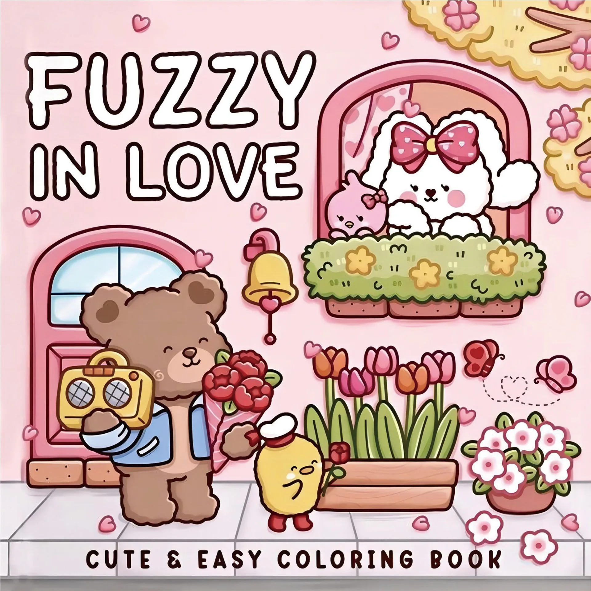 Fuzzy in Love Adult Coloring Book Bold Easy Patterns Cute Drawing Perfect Gift for Party Birthday Men and Women