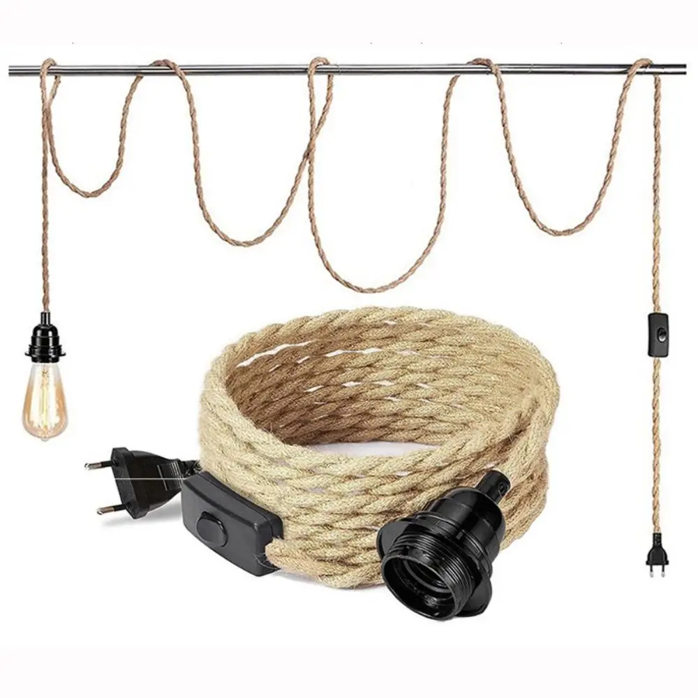 

for Simple Hanging Lamp DIY EU Plug With Switch E27 Lamp Holder Lamp Base Rope Light Cord Kit Plastic Socket