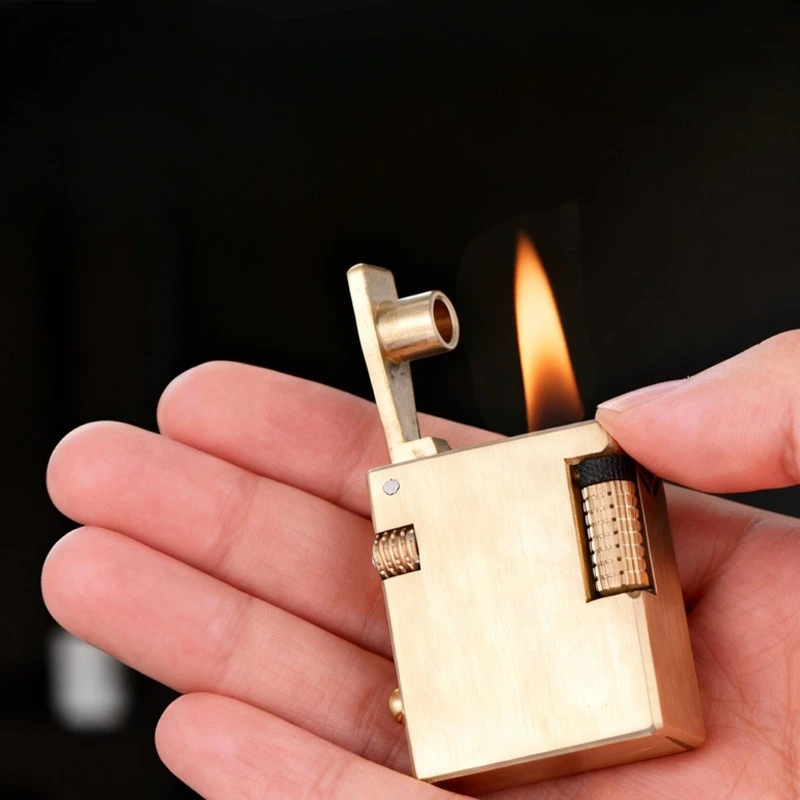 2026 New Unique Original Copper Small Steel Cannon Grinding Wheel Lighter Personalized Creative Compact and Portable Unique Gift