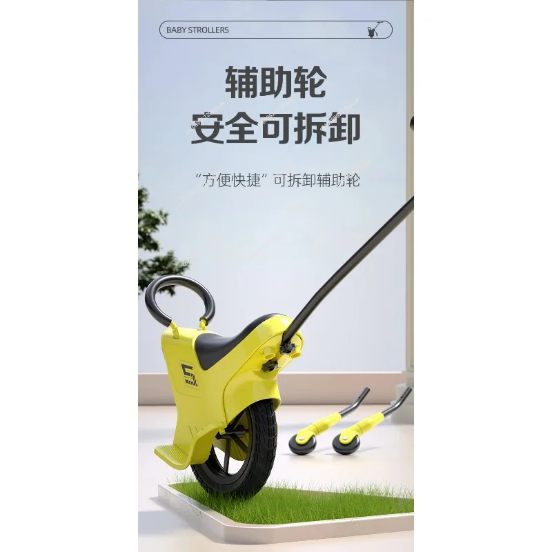 Lightweight Foldable Kids Wagon Stroller With Inflatable Wheels Portable Boarding Parent-Child Outdoor Travel Handcart