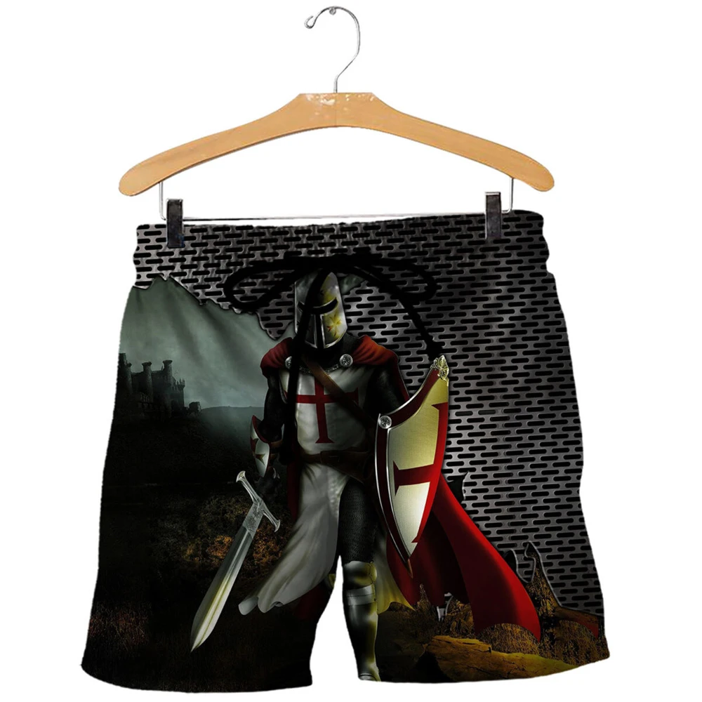 

CLOOCL Brand Men Shorts Knights Templar 3D Graphics Printed Beach Shorts Unisex Hip Hop Harajuku Style Summer Casual Shorts