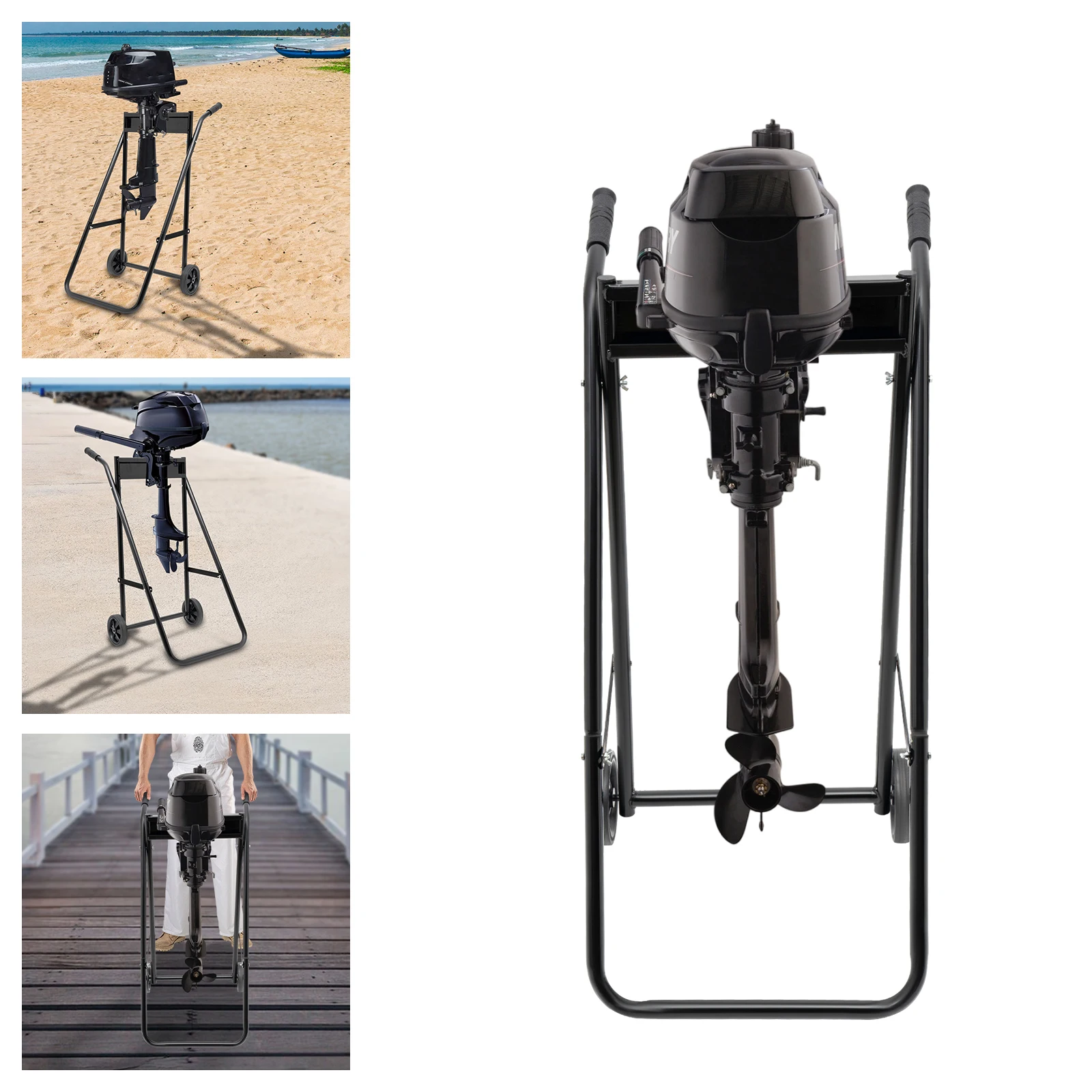 عربة محرك القارب الخارجية القابلة للطي، حامل محرك القارب الخارجي 154 رطلاً، عربة محرك القارب شديدة التحمل، حامل محرك متعدد الأغراض