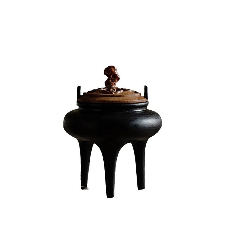 

Three-legged standing stove, incense burner, Zen tea table sandalwood plate ornament