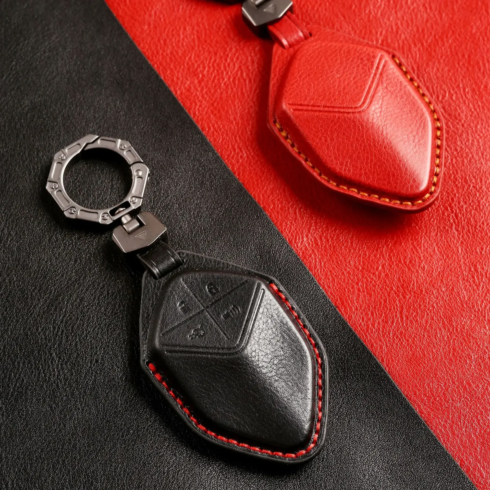 2022 Changan Shenlan SL03 Smart Key Case, Exclusive Leather Card Key Holder with Snap Closure for Car Interior Accessories