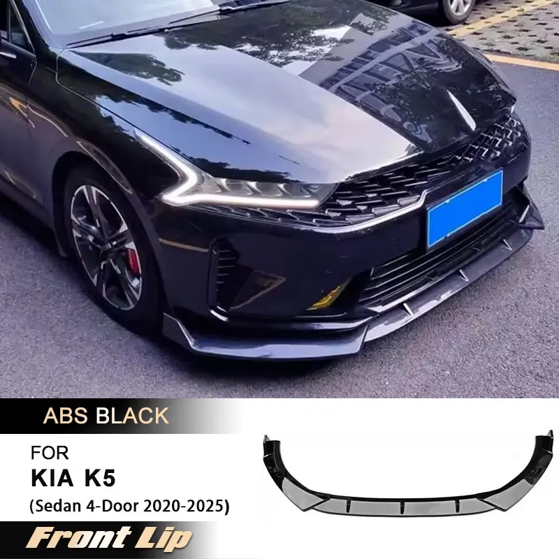 

Car Front Bumper Lip Spoiler for KIA K5 Sedan 4-Door 2020-2025 Racing Front Lip Chin Apron Body Kit ABS Gloss Black Carbon Look