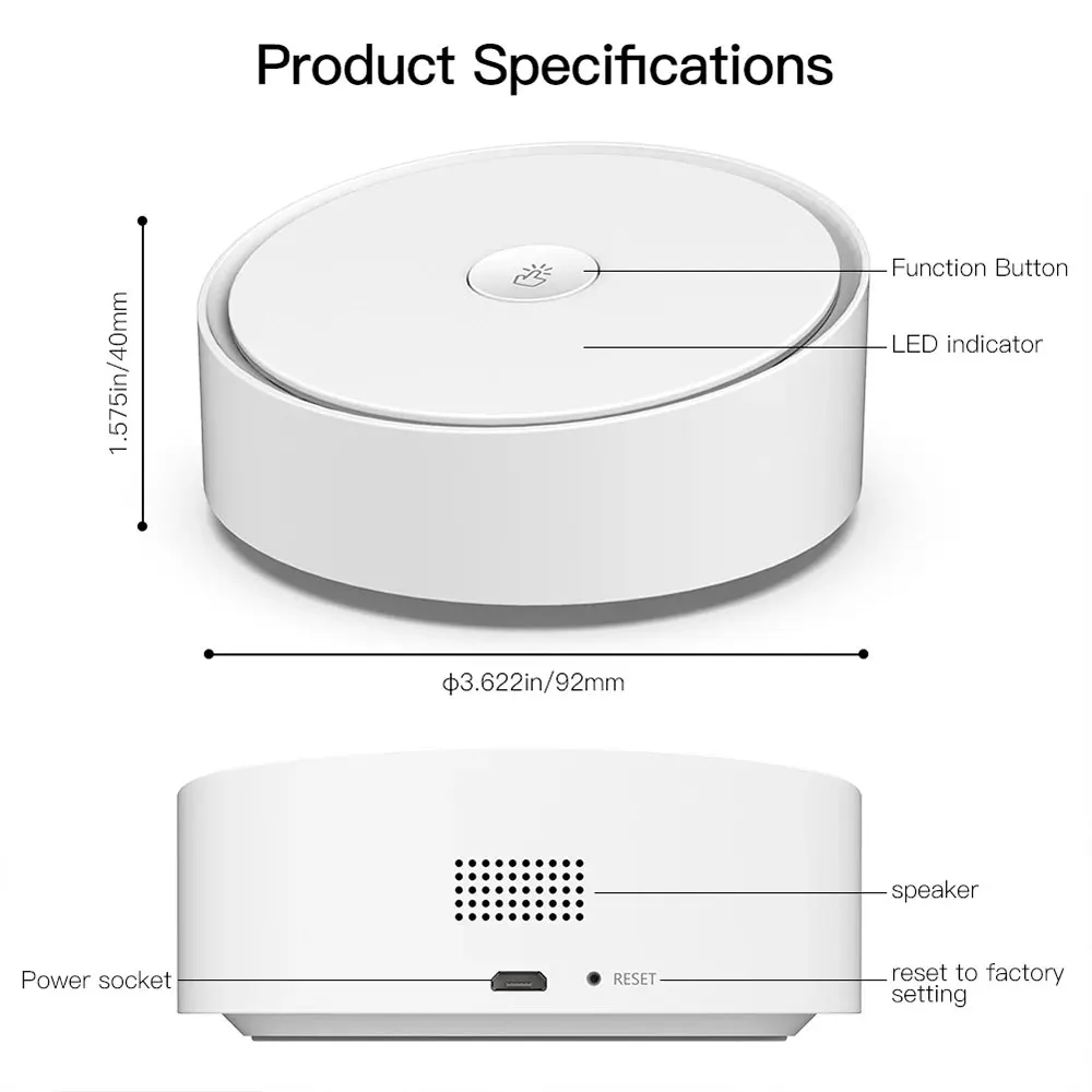 Tuya Zigbee Gateway Hub Smart Home Bridge Synthesis Link includ Bluetooth/Zigbee Hub and Multi-mode Gateway Remote Controller