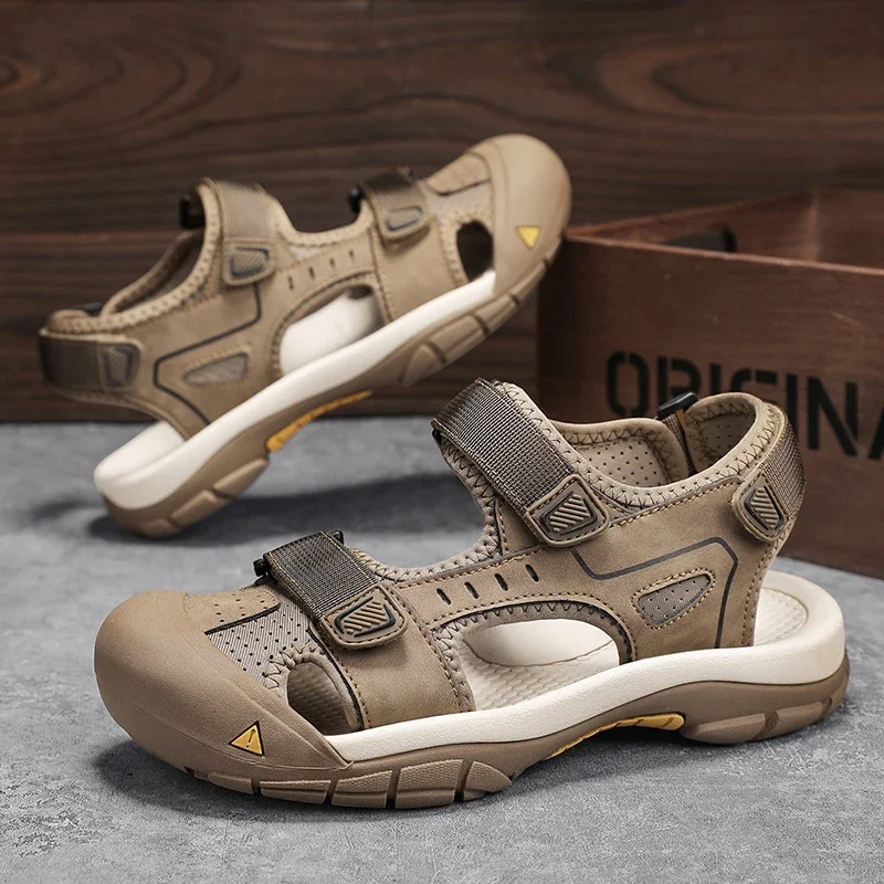 

High Quality Men Sandals Outdoor Trekking Hiking Shoes Closed Toe Slippers Comfortable Beach Fisherman Athletic Platform Sandals