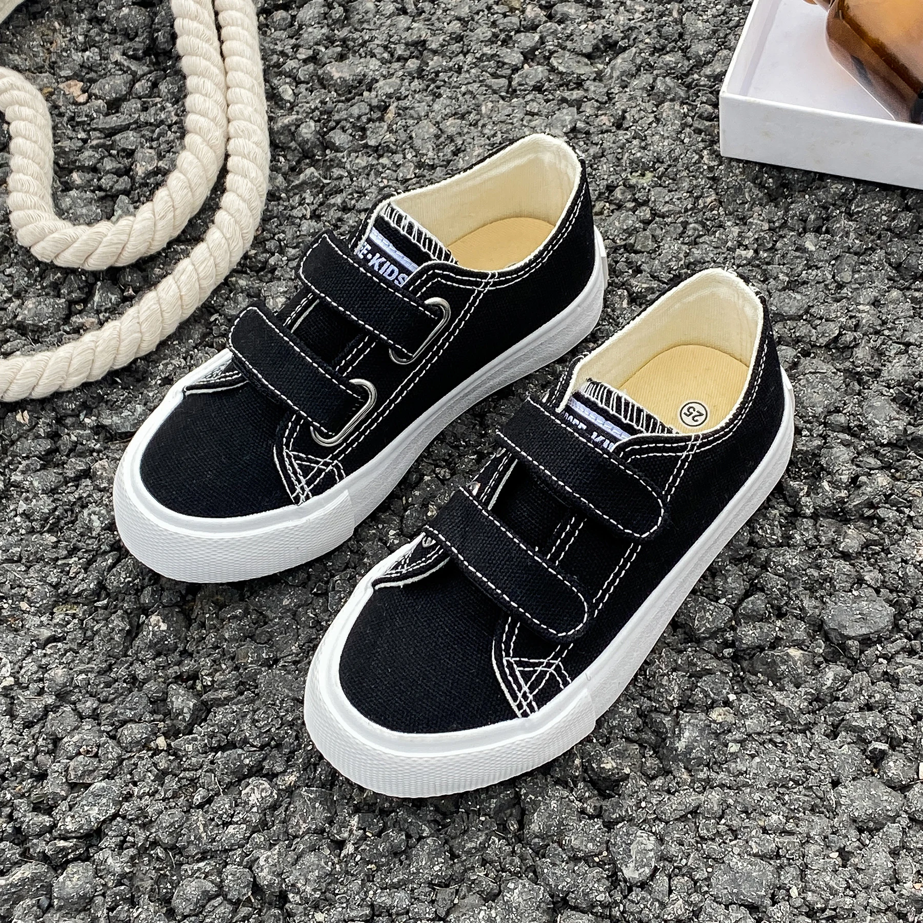 5059 Spring and Autumn New Fashion Children\'s Canvas Shoes Solid Color Boys andGirls Board Shoes Korean Soft Sole Skateboarding