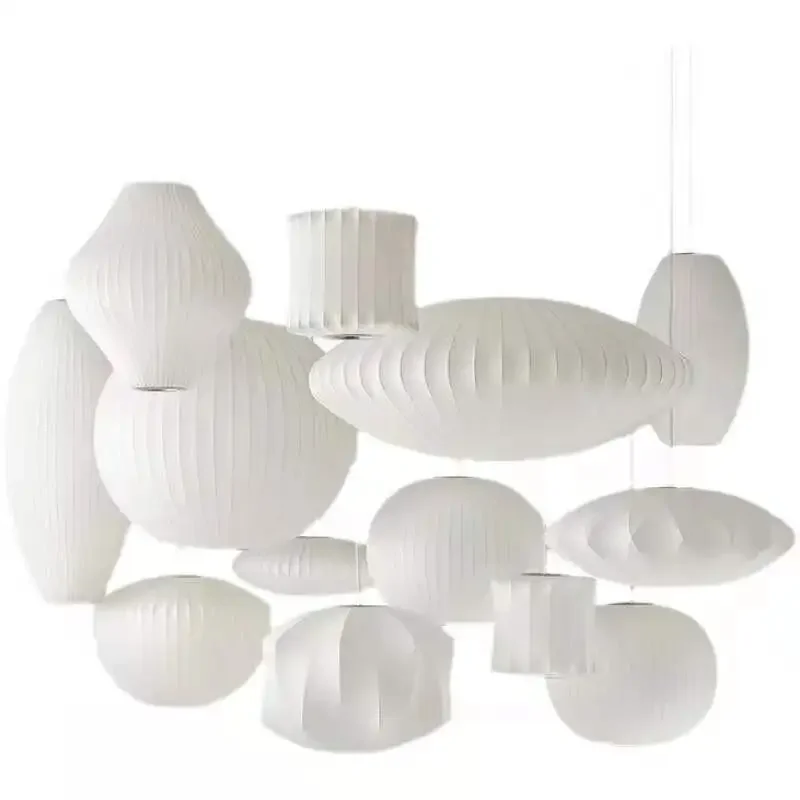 Luces colgantes Led de seda minimalistas nórdicas Wabi Sabi Lustre E27, lámpara colgante, lámpara de suspensión, Luminarias Led, accesorios de lámpara colgante