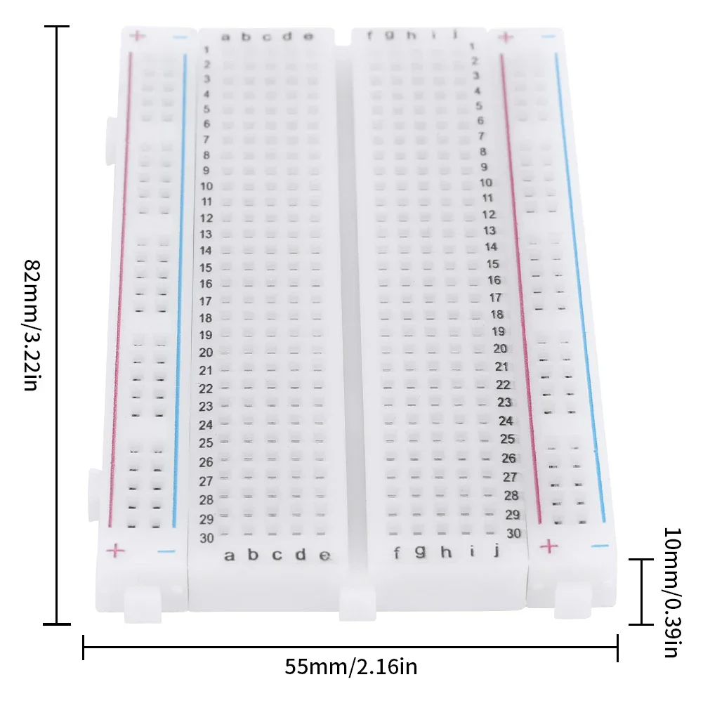 1-20pcs 400 Tie Points Solderless PCB Breadboard Spliceable Mini Universal Test Protoboard for Experiment Test Robot