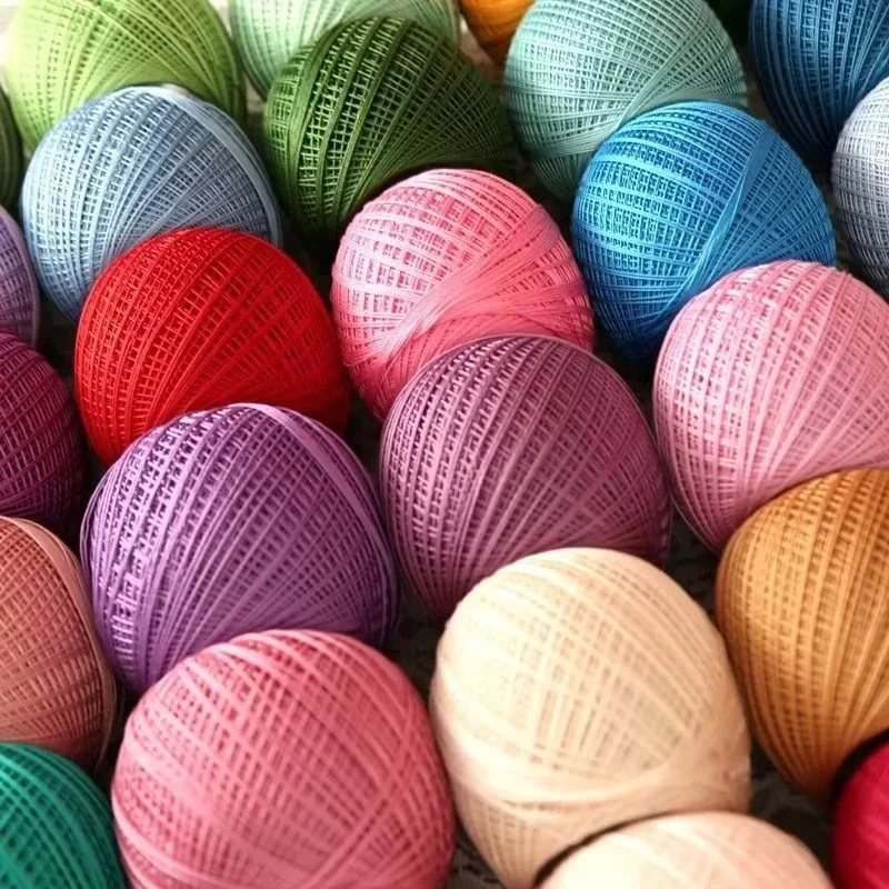 قطعة 40 جرام من غزل الدانتيل القطني للحياكة 6 #   خط كروشيه من غزل الحياكة من الدانتيل لفستان الشال أميجورومي قبعة حياكة شرائح