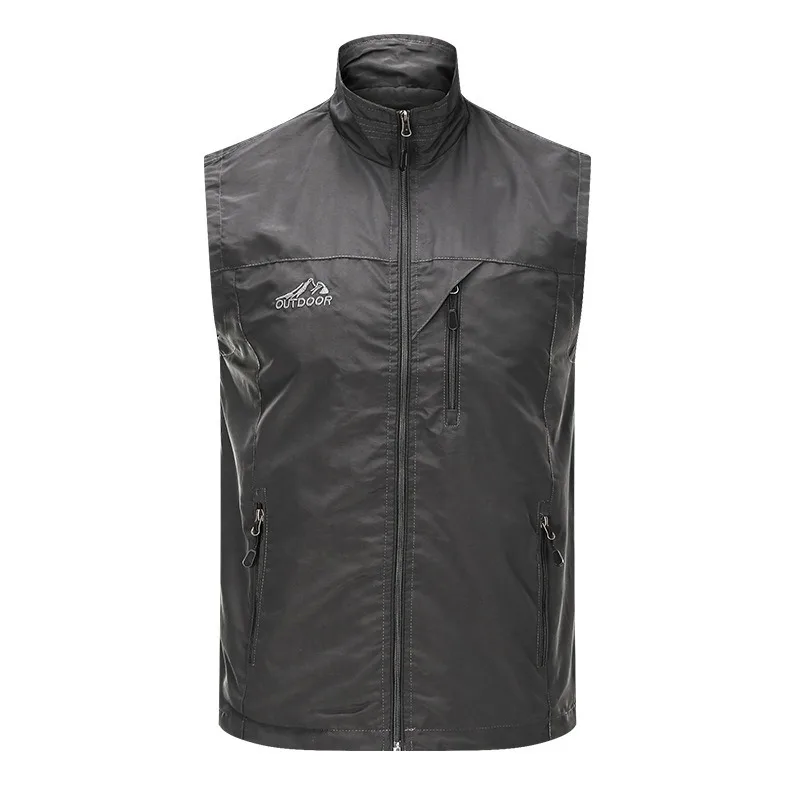 

Spring Men's Vest Lightweight Outdoor Workwear Multi-Pocket Sleeveless Jacket Breathable Casual Sports