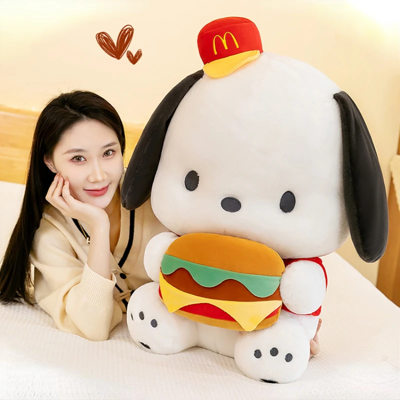 

73cm Big Size Sanrio Hamburg Pochacco Plush Pillow Toys Cute Pochacco Stuffed Doll Girly Heart Pochacco Plushies Gift for Girl