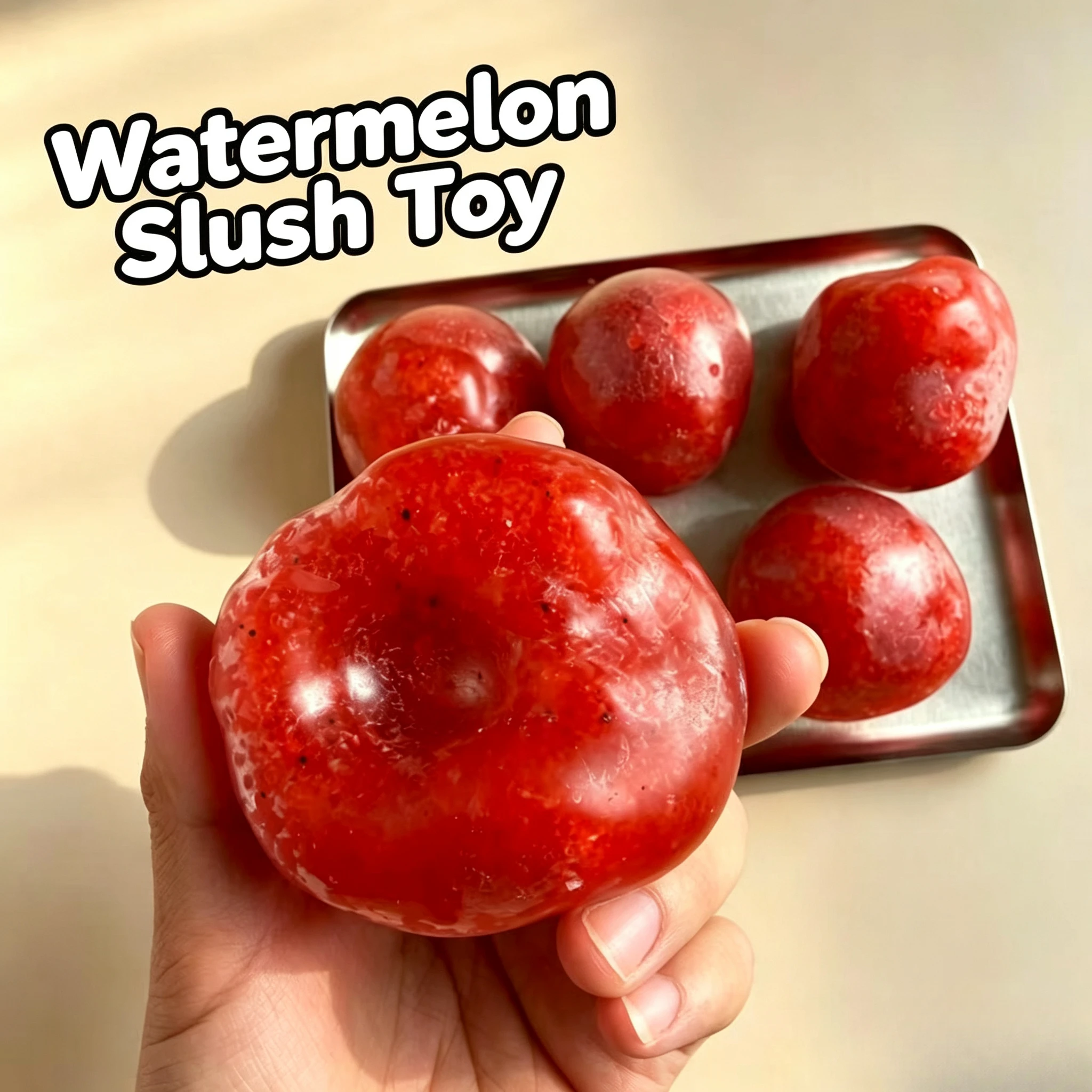 Kawaii Watermelon Slushy  Toy Handmade Soft Slow Rebound Stress Relief Squeeze Realistic Fruit Desk Decoration Adult Gift