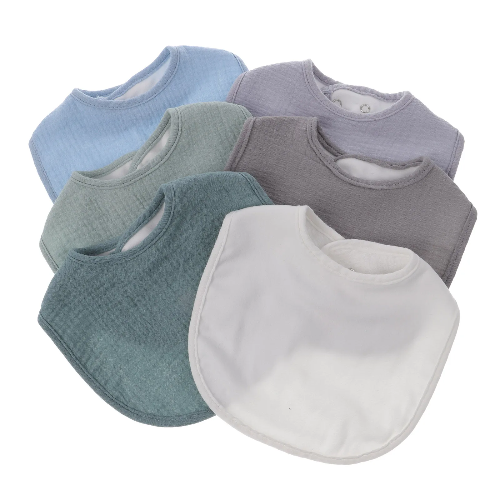 6 قطعة المرايل الطفل على شكل حرف U قابل للتعديل لعابه مريلة لحديثي الولادة الرضع طفل تغذية الأكل اللعاب ماصة قابل للغسل مرايل قطنية #4