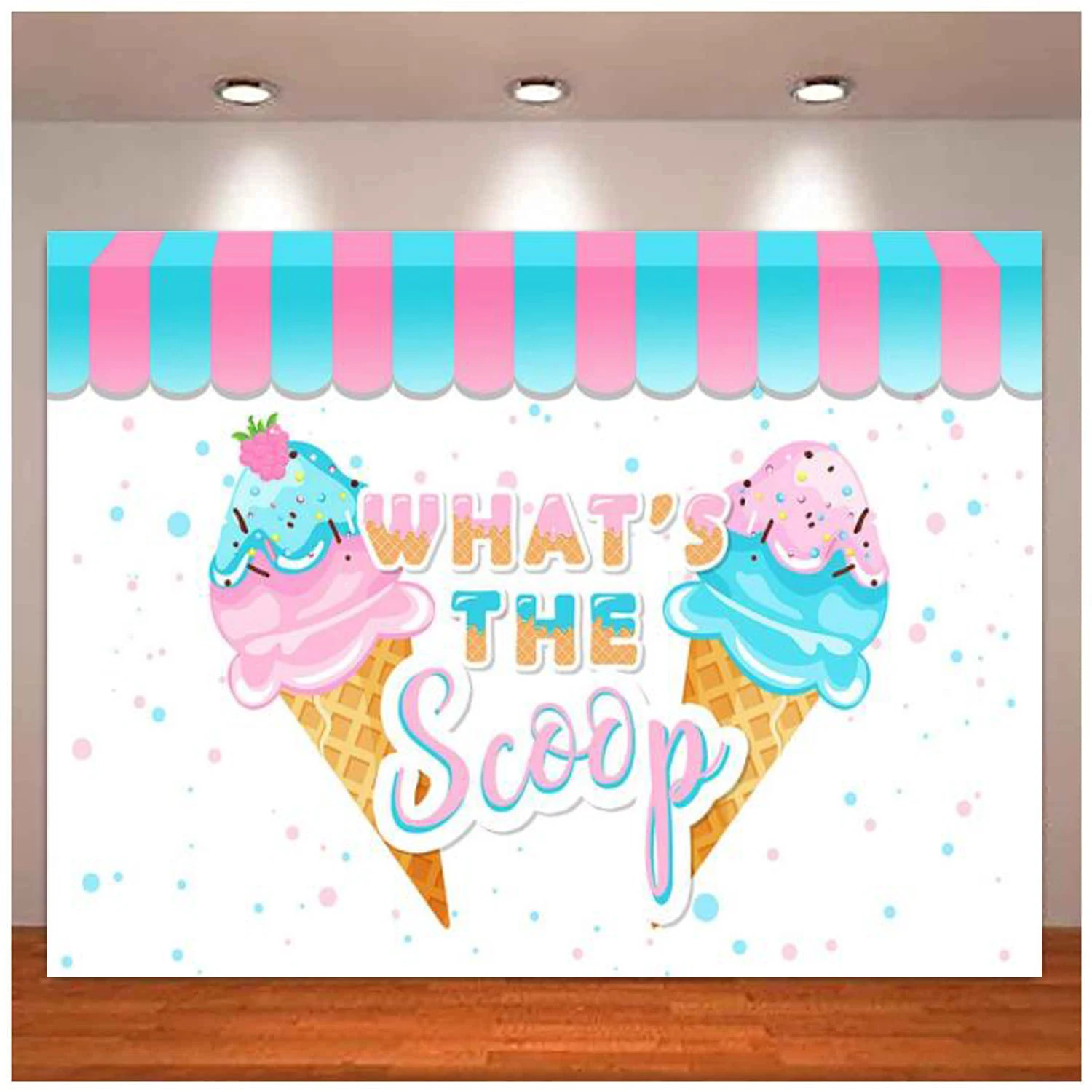 

Ice Cream Gender Reveal Backdrop Baby Shower Gender Surprise Party Supplies Decorations Pink Or Blue Cake Table Background