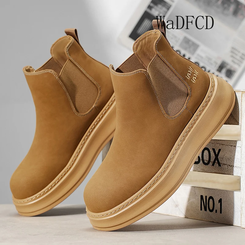 

Кроссовки, повседневные мужские дизайнерские высокие ботильоны, зимние плюшевые теплые зимние ботинки, модные повседневные туфли на платформе увеличенного роста