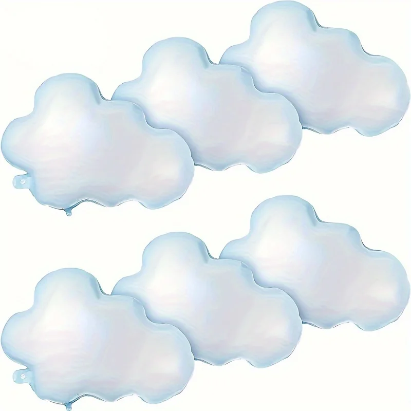 6 Pack Light Blue White Cloud Aluminum Foil Balloon Balloons Wedding Birthday Summer Theme Party Decoration Balloons