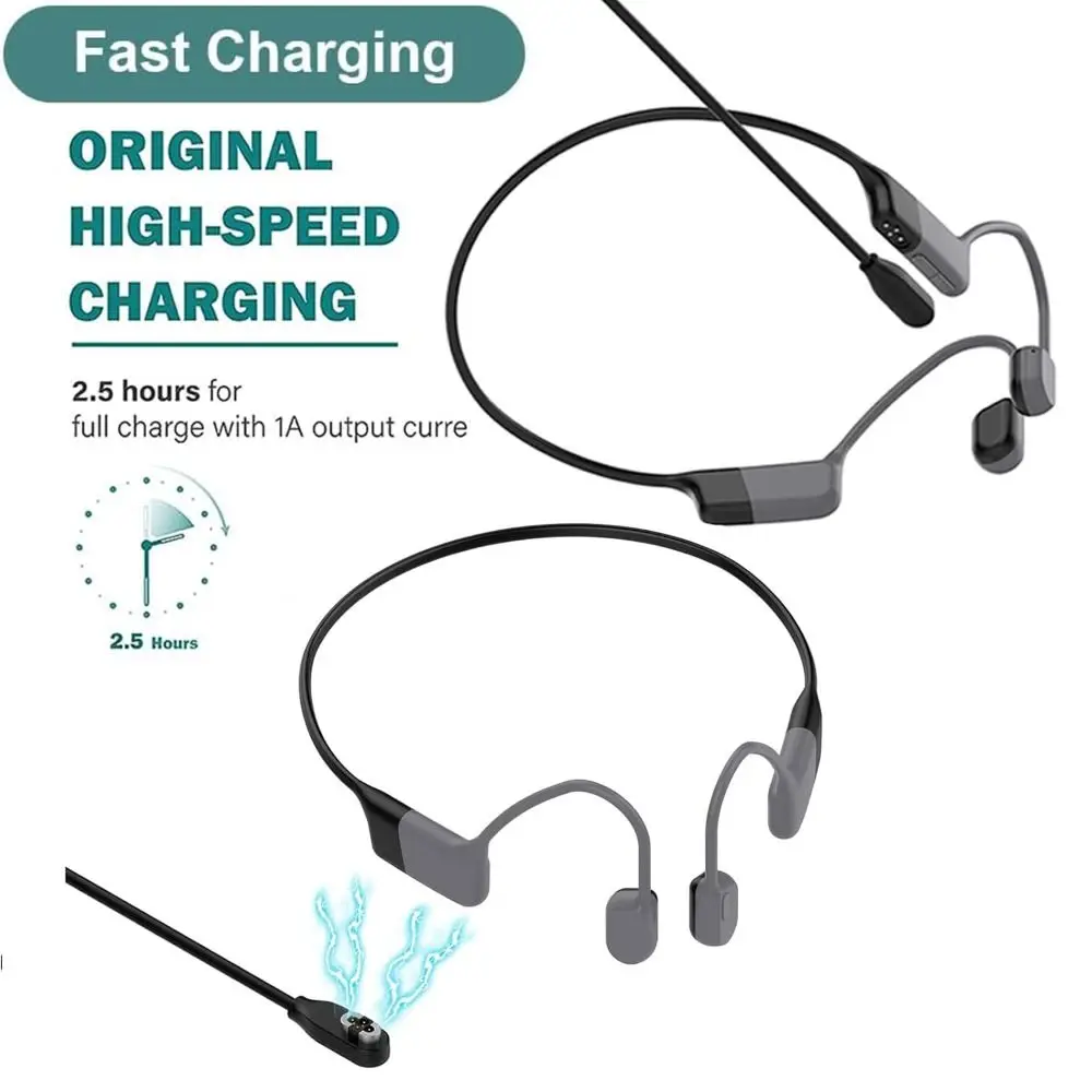 Magnetic USB Charging Cable 4 Pin PVC Bone Conduction Headphone Charger Durable 100cm for Shokz OpenSwim Pro S710