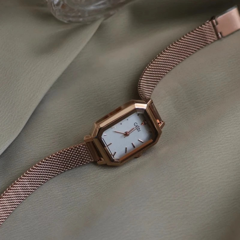 New Vintage Classic Ladies Watch Stainless Steel Strap Rectangular Dial Women Quartz Wristwatch Dropshipping Reloj De Mujer