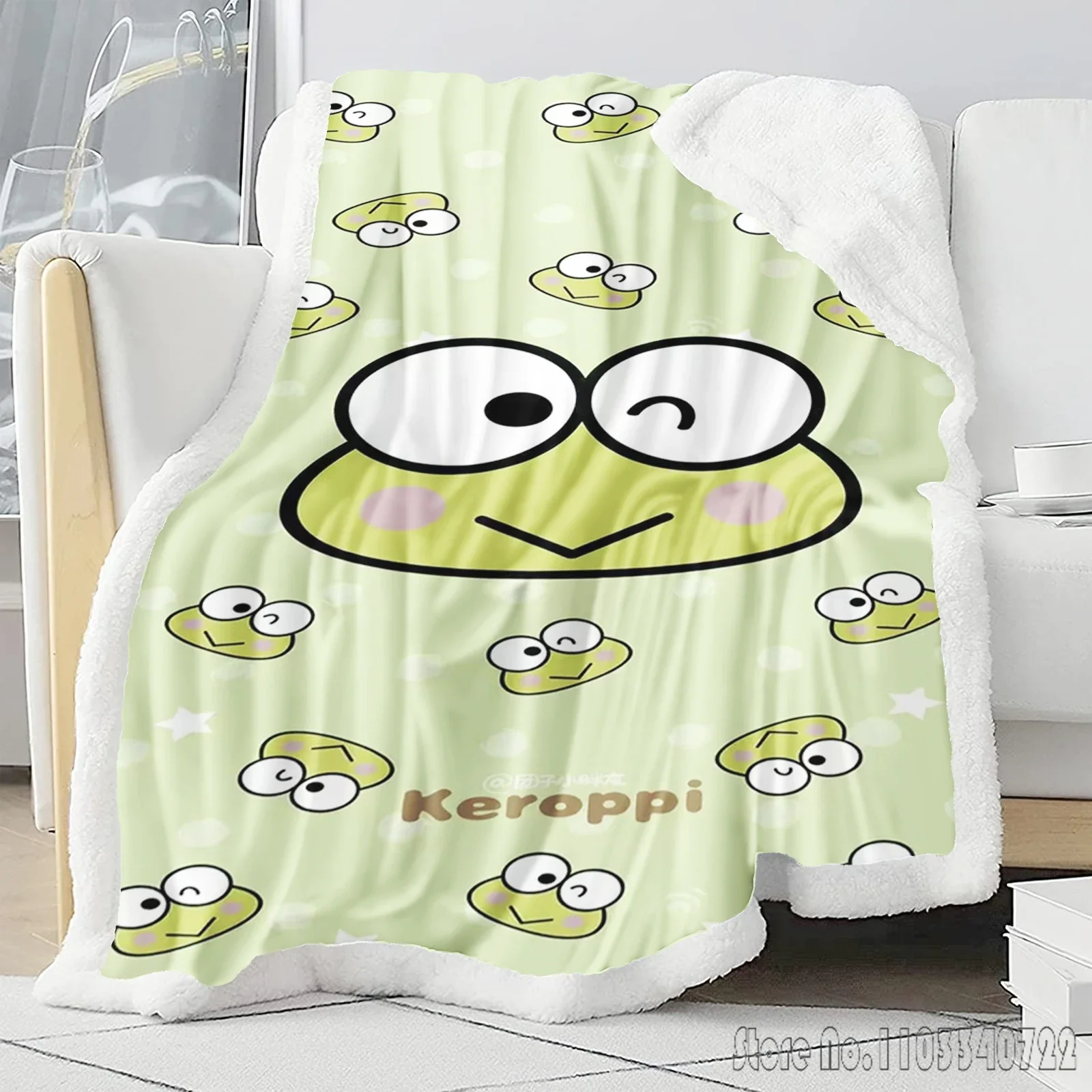 Sanrio Keroppi Flanellen Deken Huidvriendelijke Cartoon Gooi voor Slaapbank Decor Fleece Dutje Dekens Jongens Meisjes Kinderen Gift