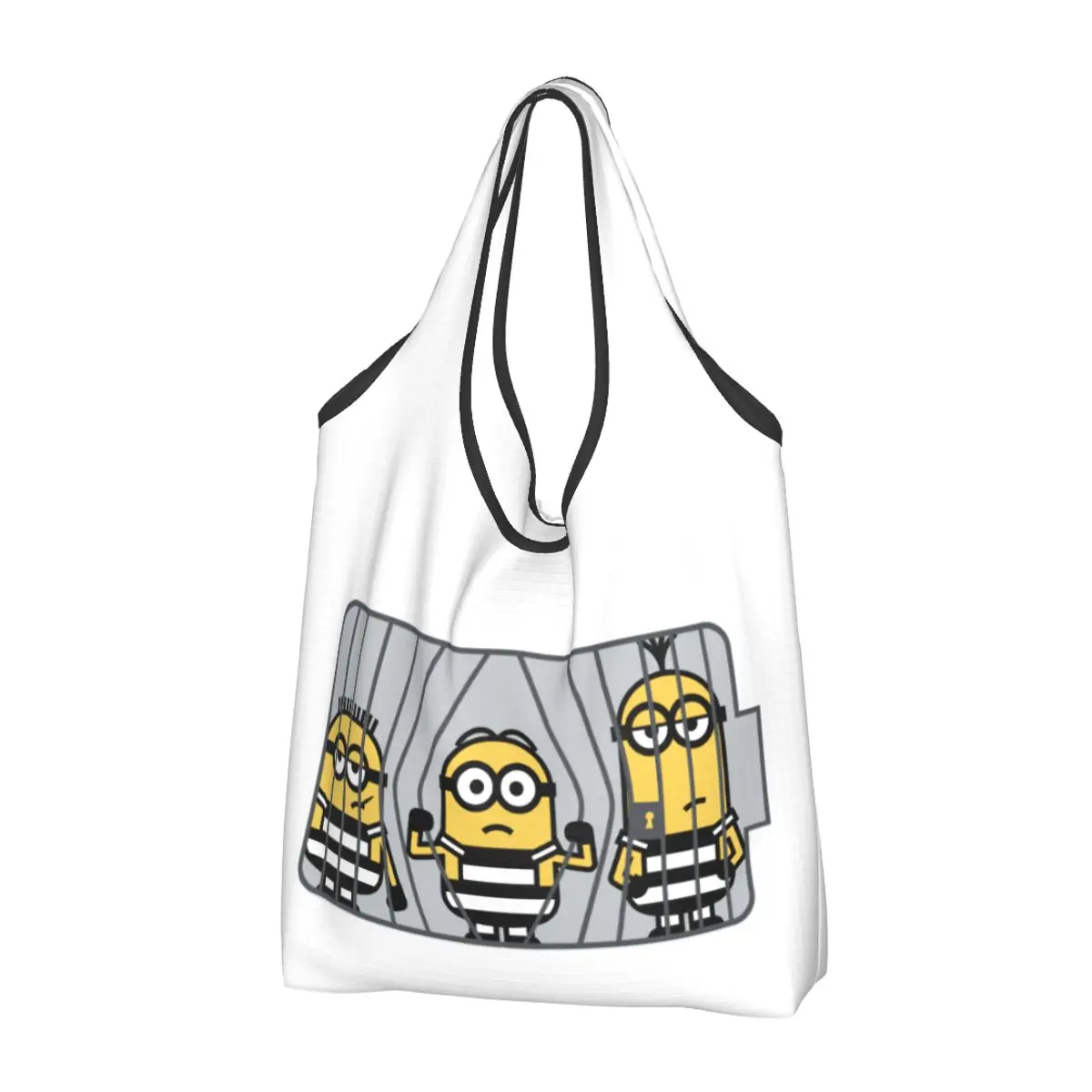 

Изготовленная на заказ сумка для покупок с героями мультфильмов M-Minions, сумка для покупок Kawaii Shopper Tote, большая вместительная портативная сумка