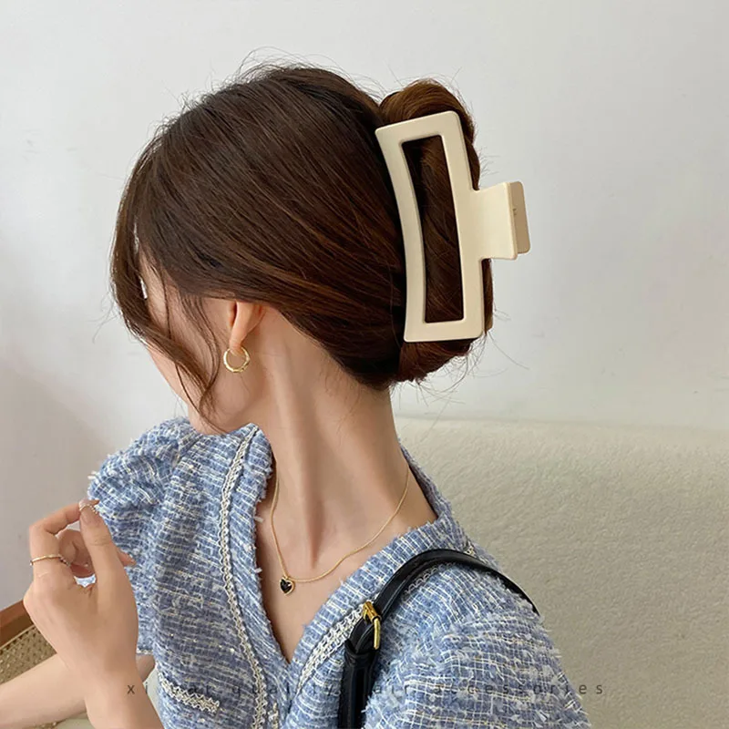 2025 Korea Elegant Home Wash Oversized 13cm Hair Volume Multi Shark Clip Square Hair Clip Back of Head Headpiece Woman Bows New