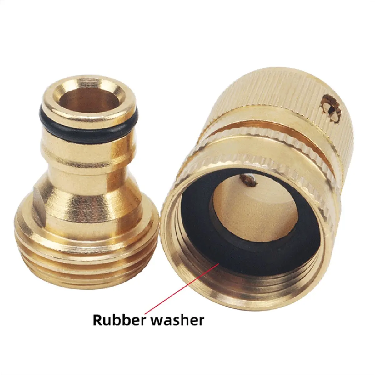T34C Brass 3/4Inch Threaded Quick Connector, Garden Water Connector, Car Washing Machine Male/Female 3/4Inch European