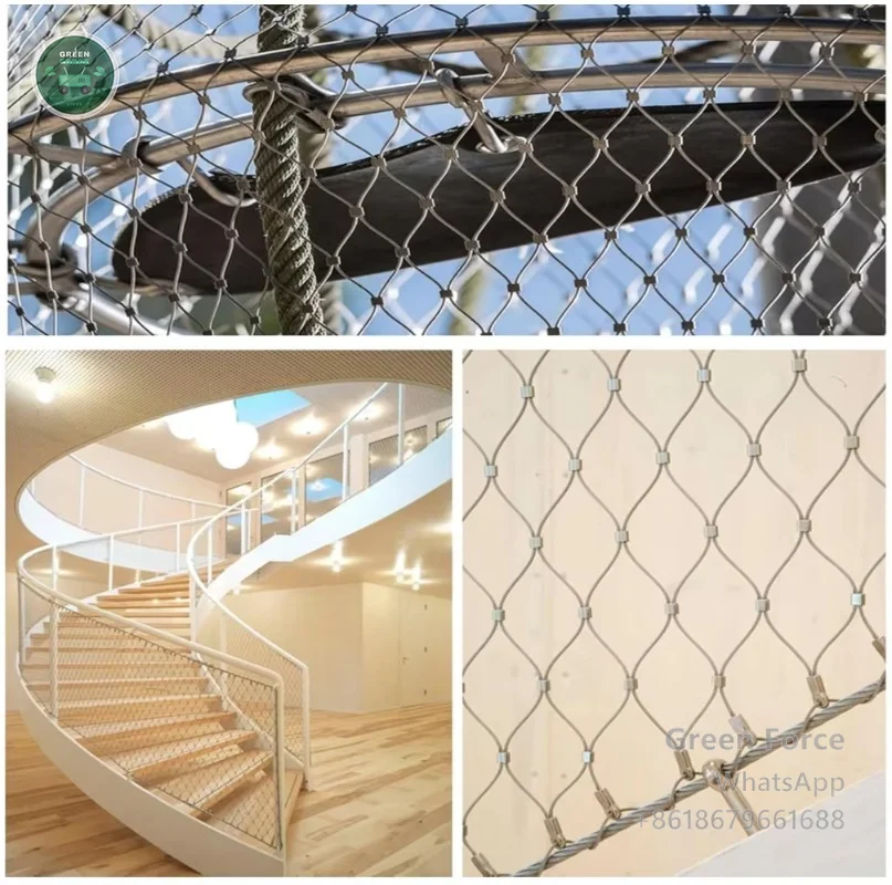 Custom 304 Stainless Steel Rope Mesh Bridge Safety Net - Fall Arrest Barrier System