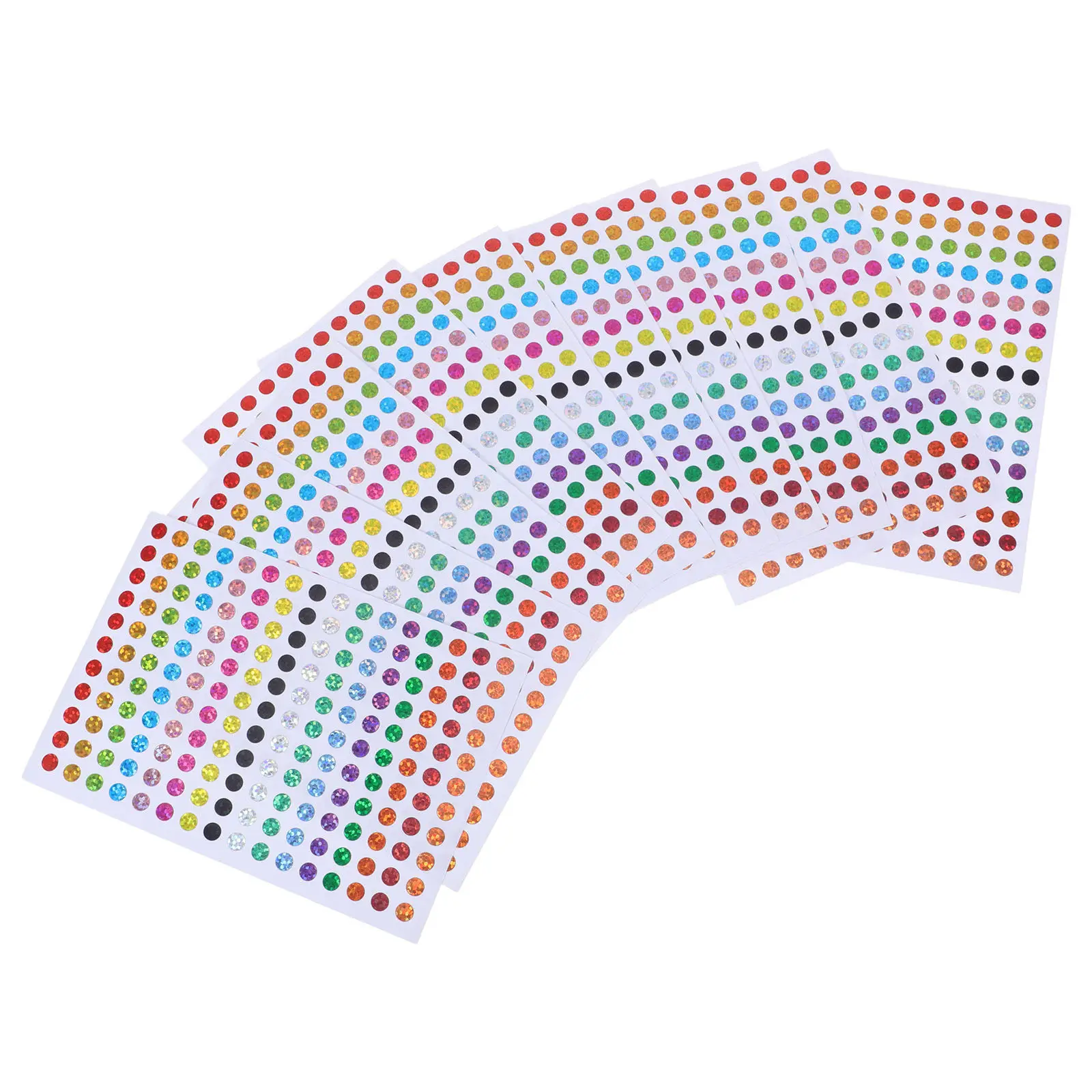 

100 Sheets Colorful Round Laser Coding Labels 6Mm Shiny Mini Circle Stickers for DIY Planners Reward Charts Jars Folders