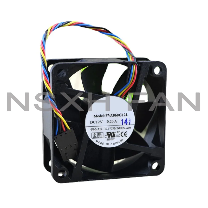 New Fan PVA060G12L 12V 0.20A 6CM 6025 PWM Temperature Control 4-wire Fan Cooling Fan 60*60*25MM