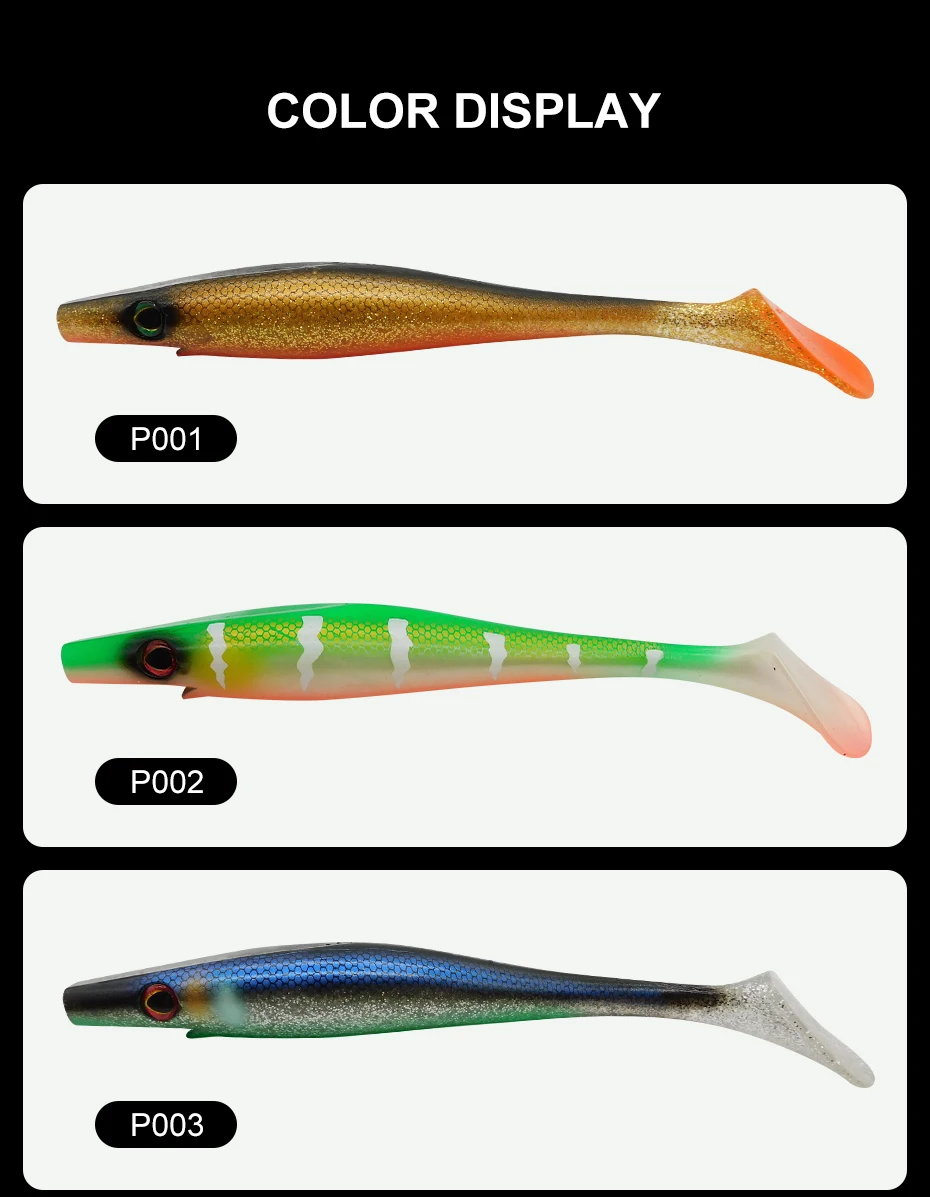 ESFISHING Große Weiche Angelköder Hog Shad 150mm 200mm Buntlackierte Kunststoff-Großköder für Meeresangeln SwimBait – Detail 7