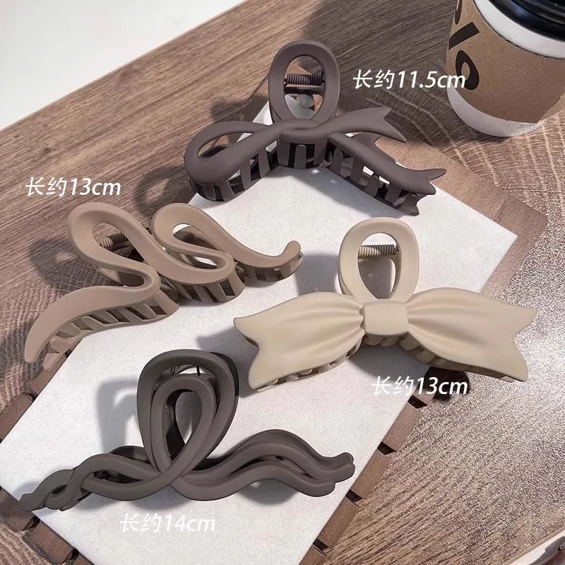 패션 여성 커피 색상 대형 머리 손톱 아크릴 머리핀 꽃게 헤어핀 여아 한국 모자 장식 머리용 액세서리