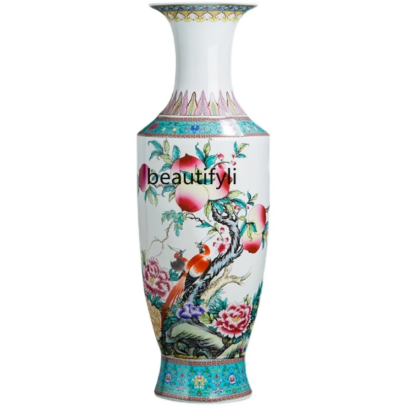 

Ceramic Floor Large Vase Table TV Cabinet Hallway Antique Shelf Living Room Home Chinese Style Study Decoration