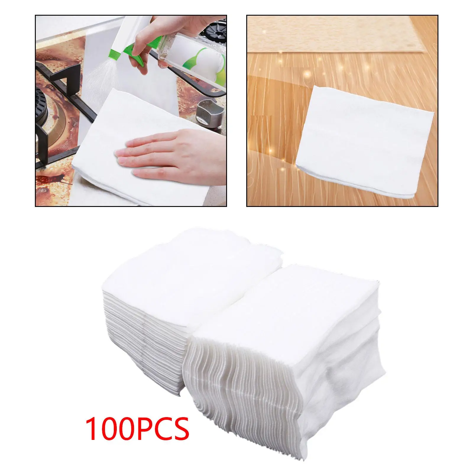 100Pcs Electrostatic Paper Disposable Dusting Cloths Portable Clean Cloths Replacement Mop Head Cloth for Bathroom Household