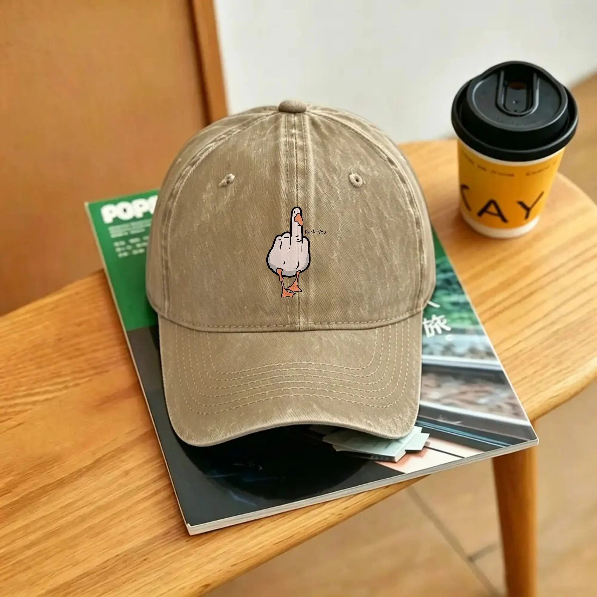Funny Middle Finger Duck Casual Baseball Cap  Hiking Fishing Trucker Hat Summer Breathable Women Men Fashion Baseball Caps