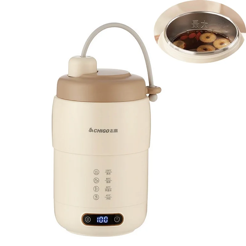 

220V Electric Kettle 4 Gear Temperature Adjust 100°C Boil Water Smart Heating Cup Kettle Keep Warm Cup Portable Travel Cup 500ml