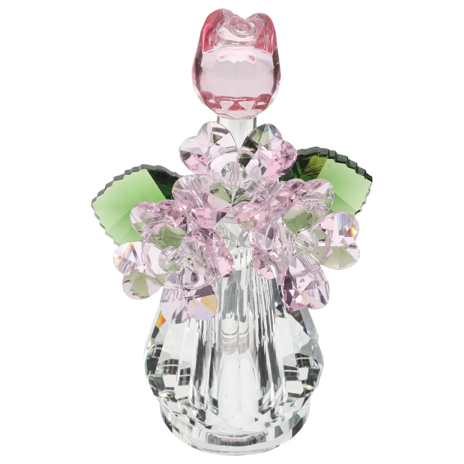 

Anniversary Rose Figurine Crystal Keepsake Decor Home Bouquet Ornament Flowers Gift