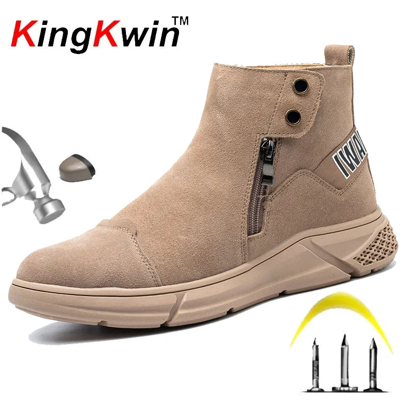 

Work Boots Indestructible Safety Shoes Men Steel Toe Shoes Puncture-Proof Sneakers Male Footwear Shoes Adult Work Shoes