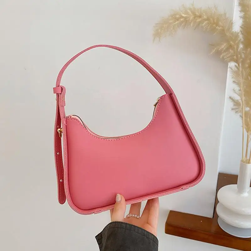 Luxury Designer Women Underarm Bag Soft Pu Leather Retro Solid Color Ladies Handbags Fashion Design Girls Small Shoulder Bags