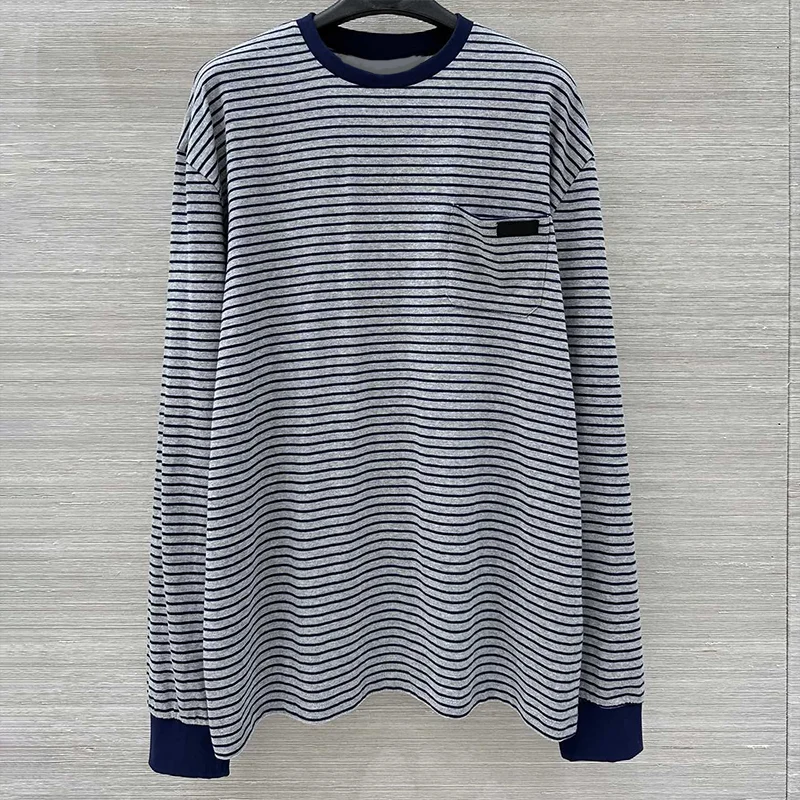 

Высококачественная женская разноцветная полосатая футболка с длинными рукавами, непринужденная и удобная. Подходит для всех сезонов 25100819.