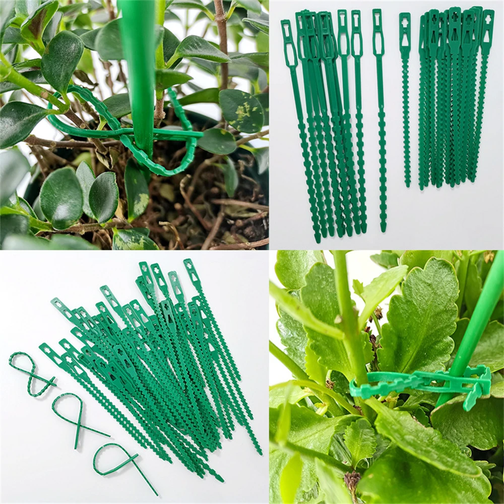 NEW 10/20PCS Green Fishbone Bandage Potted Plant Growth Fixed Tie Gardening Fishbone Ribbon DIY Gardening Tools