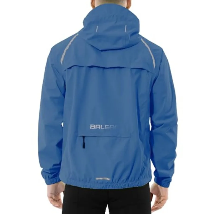 

Men's Rain Jacket Waterproof Windbreaker Raincoat Running Cycling Hiking Gear Hood Lightweight Reflective Packable
