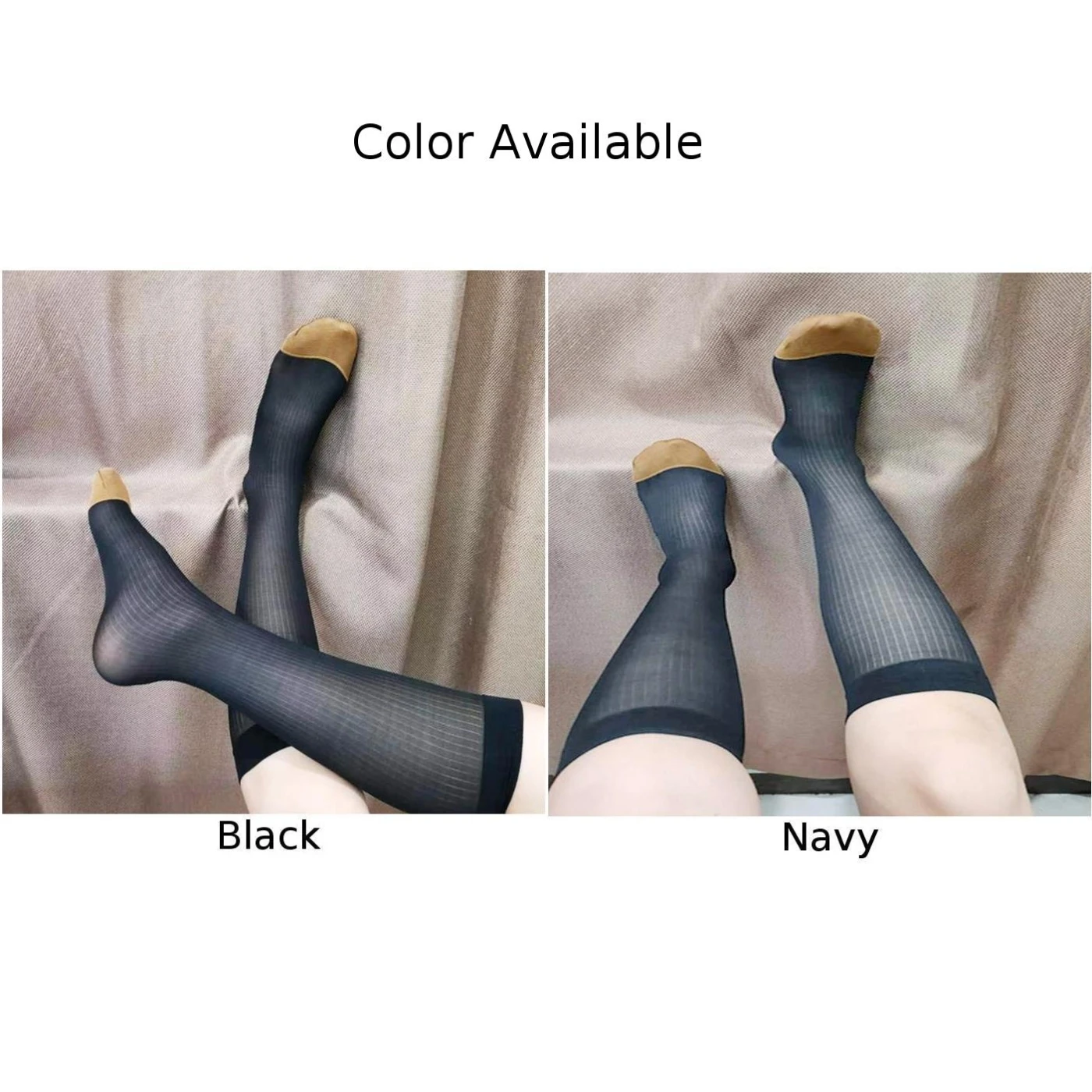 Fashion Mens Socks Knee High Socks 1 Pairs Breathable Casual Dress Socks Long Nylon See Through Sexy Stockings