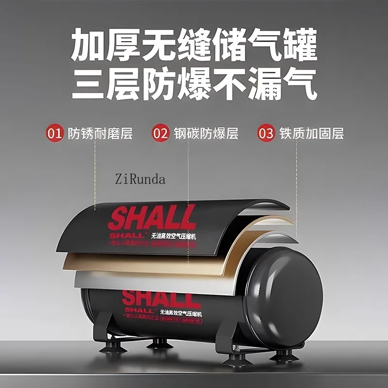 Grande compressor de ar 220v, bomba industrial silenciosa sem óleo 380v