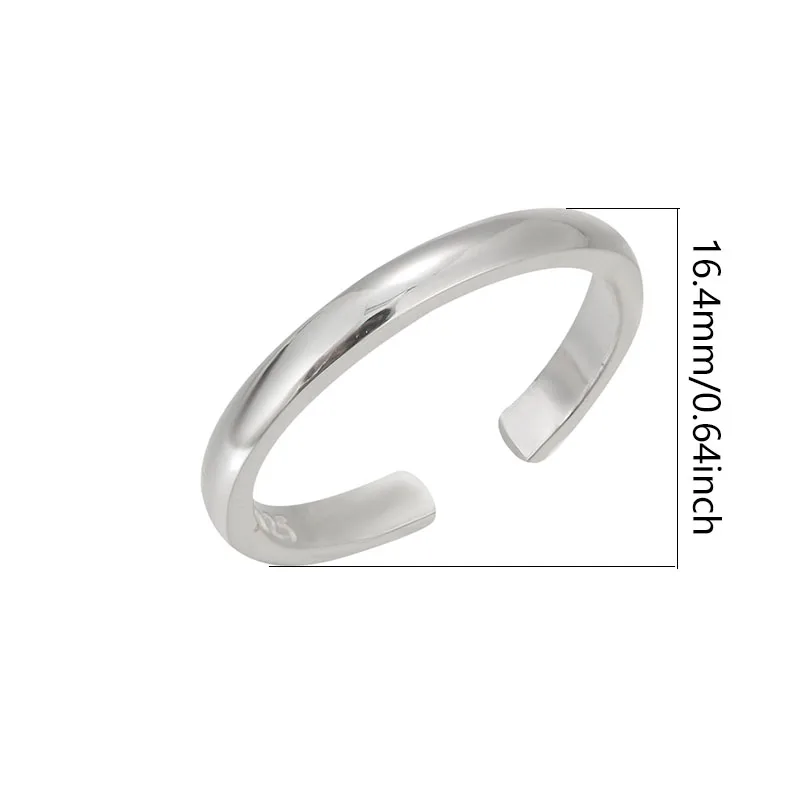 925 Sterling Silver Plain Ring Women's Open Adjustable Toe Ring Hypoallergenic Suitable for Women's Summer Beach Toe Jewelry