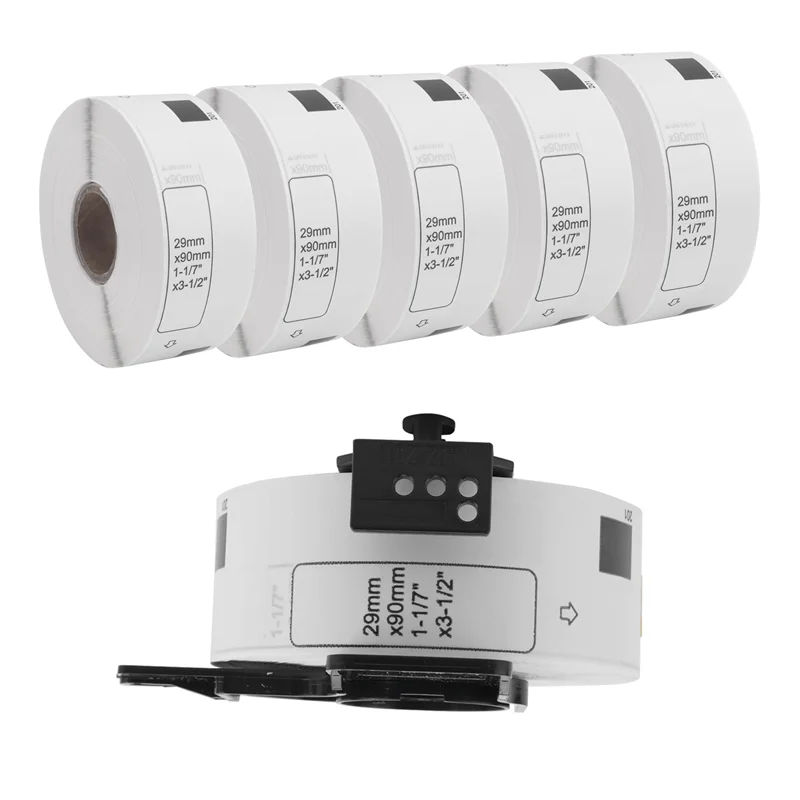 6 rolos de etiquetas compatíveis para Brother DK-11201 Etiquetas de endereço padrão 29mm x 90mm para Brother QL-800 QL-810W QL-700